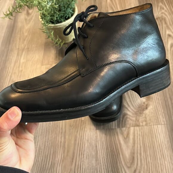 NEAR PERFECT AVITTO HANDMADE ITALIAN MENS BLACK DRESS BOOTS SIZE 43.5 (10.5) - Picture 3 of 9